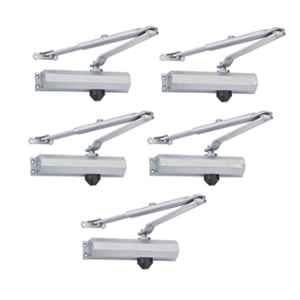 Implemental 202x36.5x40.2mm Aluminium Silver Hydraulic Door Closer (Pack of 5)