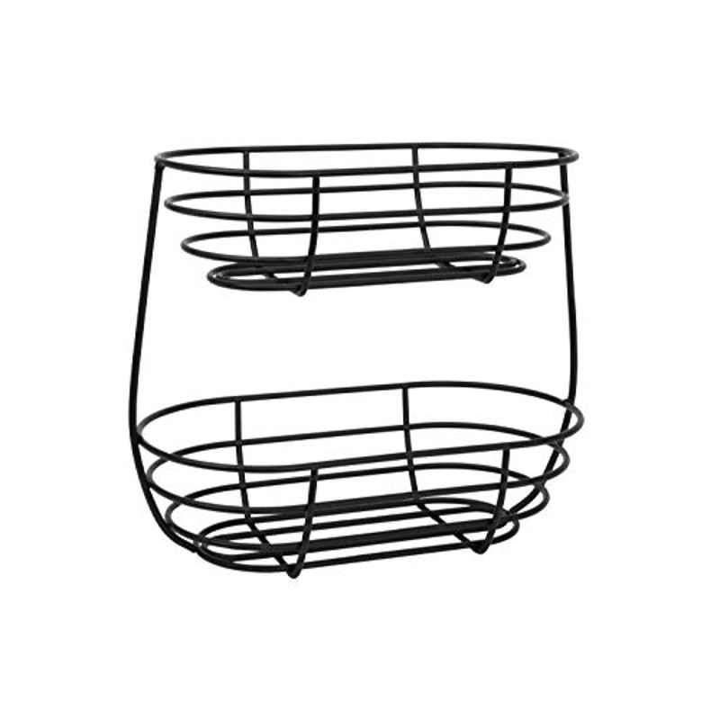 Spectrum Diversified Euro Arched A17810 Black 2-Tier Sleek Fruit Basket Stand