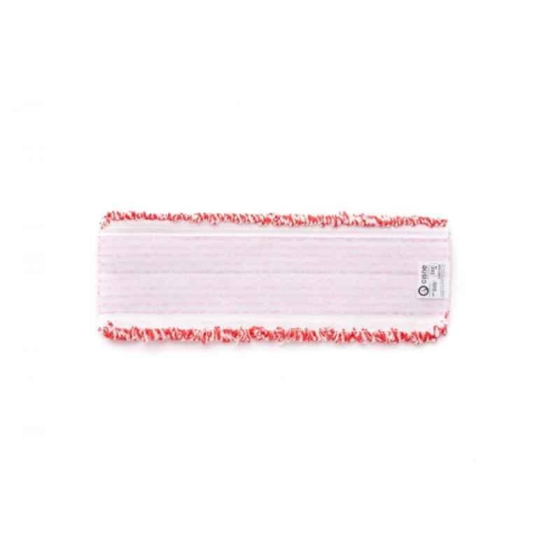 Cisne 13.5x60cm Microfiber White & Red Flat Mop Head, 207200-02