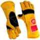 MPS 003 Leather & Cotton Yellow Welding Safety Gloves, Size: Free