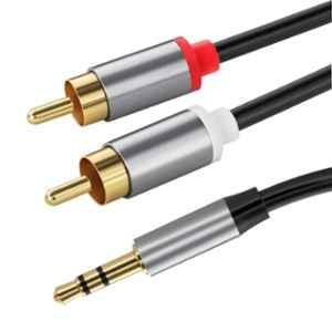 Mak World 1.8m 3.5mm Stereo Male to 2 RCA Audio Cable for Mobile MP3, CD, DVD Player, Speaker & Amplifier