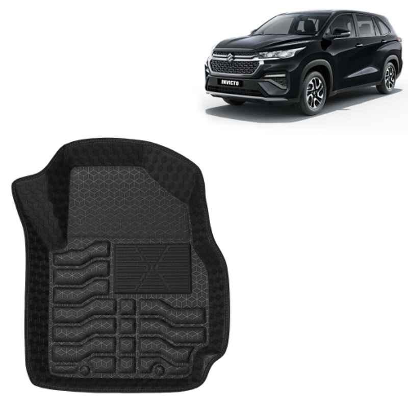 Kingsway 4 Pcs Premium 4.5D 100% Waterproof Tray Shape PVC Black Car Floor Mat Set for Maruti Suzuki Invicto 8 Seater 2023 Onwards All Model
