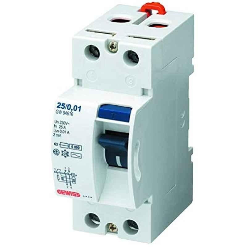 Gewiss GW94791 63A 100mA 2P Earth Leakage Circuit Breaker