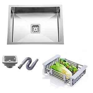 Crocodile 21x18x10 inch Stainless Steel Silver Single Bowl Kitchen Sink