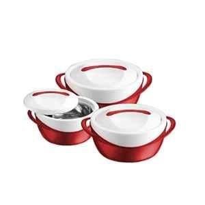 Pinnacle 3 Pcs Panache Stainless Steel Red Casserole Set