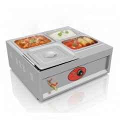Khushi Udyog 2000W 4 Pan Stainless Steel Silver Bain Marie Food Warmer