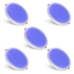 Fybros Roso 15W Plastic Blue Round Junction LED Downlight, FLS5345E (Pack of 5)