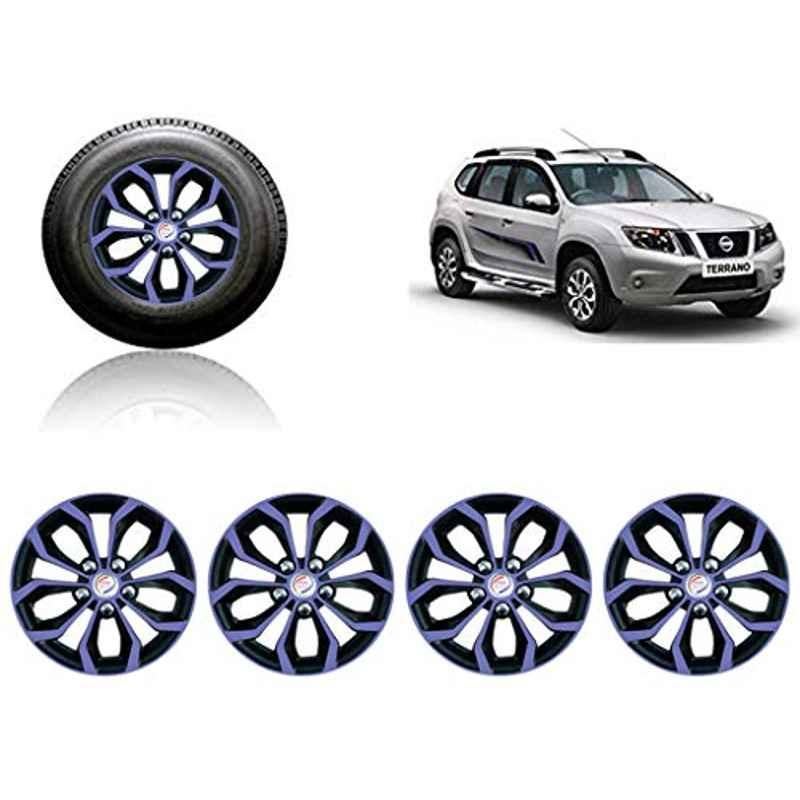 Auto Pearl 4 Pcs 15 inch ABS Violet & Black Car Wheel Cover Set for Nissan Terrano