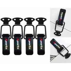 Carizo 4 Pcs Sports Metal Black Quick Release Car Bumper Hook Clip Set