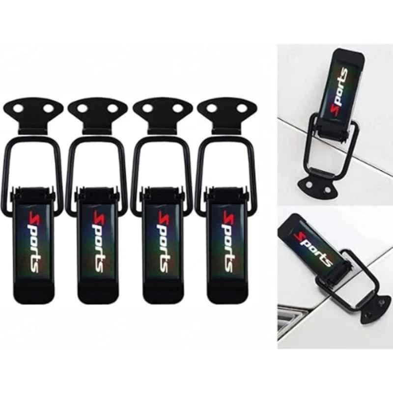 Carizo 4 Pcs Sports Metal Black Quick Release Car Bumper Hook Clip Set