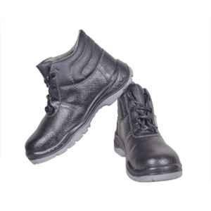 Coffer Safety Genuine Leather Black Steel Toe Mens Safety Shoes, 1130, Size: 11