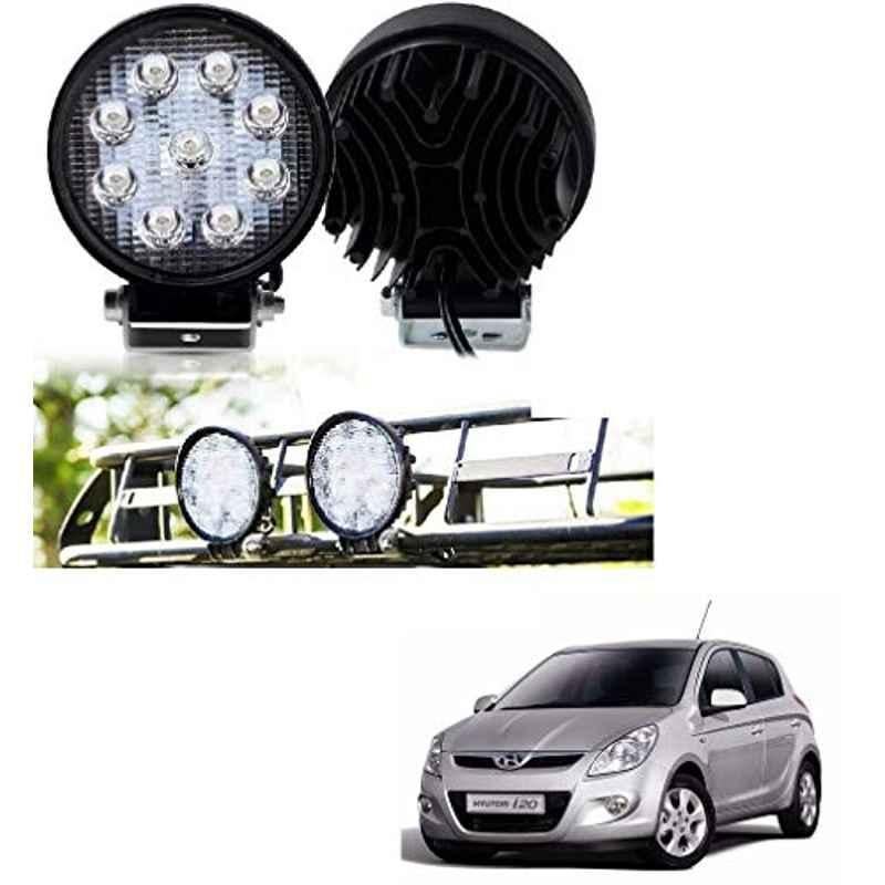 Kozdiko 2 Pcs 27W 4 inch 9 LED Waterproof Round White Fog Light Set with Mounting Brackets for Hyundai i20, kozd_19939