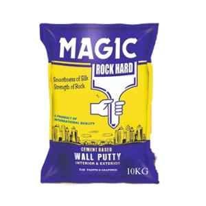 Magic Paints Rock Hard 10kg White Cement Base Wall Putty for Smooth Finish & Interior/Exterior Walls