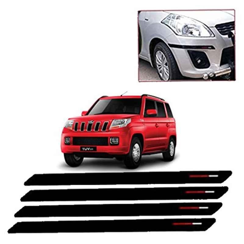 Kozdiko 4 Pcs Black & Red Bumper Protector Set for Mahindra TUV 300