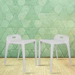 Rose Mars 2 Pcs Plastic Grey Chair Set without Arm for Cafe, Dining, Restaurant & Banquet