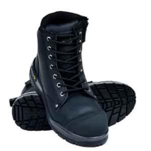 Mallcom Scar B S1 Nubuck Leather Steel Toe Black Ankle Safety Shoes, Size: 6