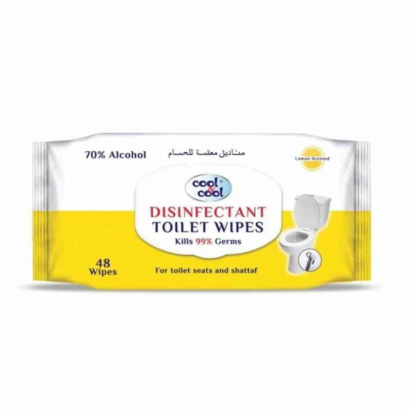 Cool and Cool Disinfectant Toilet Wipes, 48 Pcs/Pack