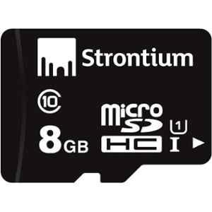 Strontium 8GB Black C10 MicroSDHC Memory Card, SR8GTFC10R