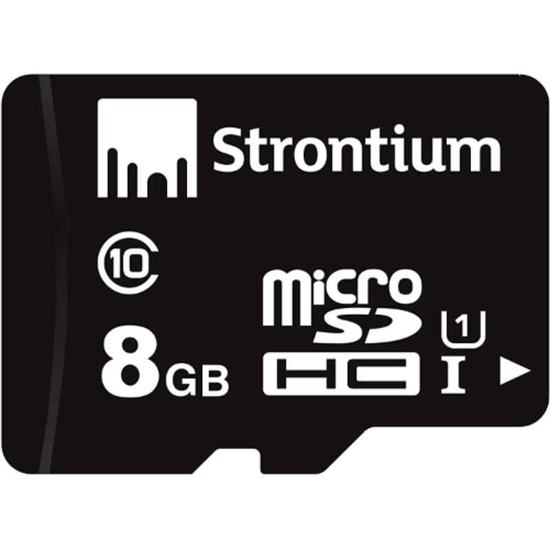 Strontium 8GB Black C10 MicroSDHC Memory Card, SR8GTFC10R