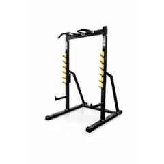 GYM24 Equipment Model-2 Alloy Steel Black & Yellow Squat Rack with Pull-Up Stand