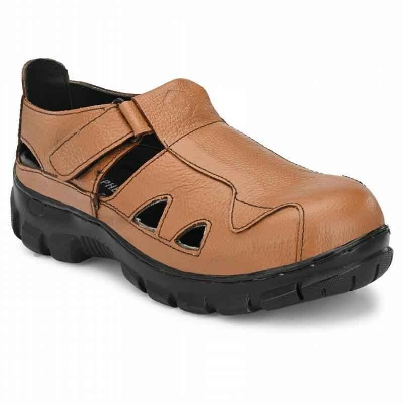 Buy Kavacha R507 Air Mix Steel Toe Leather Brown Safety Sandal, Size: 10  Online At Best Price On Moglix
