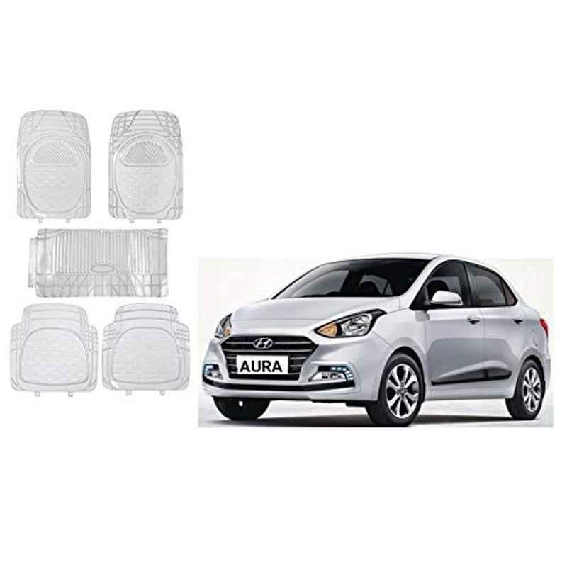 Kozdiko Rubber & PVC 6205 Clear Car Foot Mat Set for Hyundai Aura