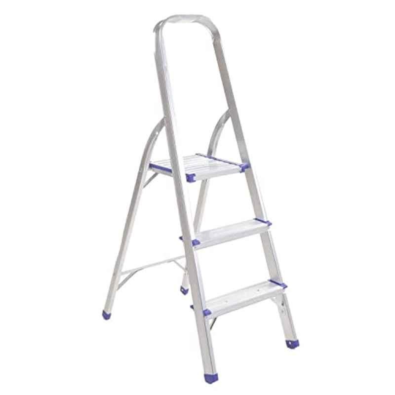 150kg Aluminium Silver 3 Steps HD Deluxe Ladder