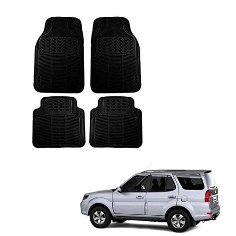 Kozdiko Black Simple Rubber Car Foot Mat Set for Tata Grand Dicor, koz_30635