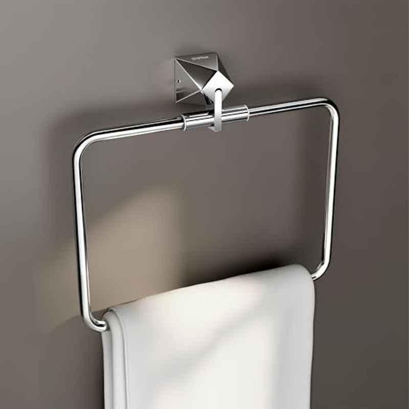 Plantex Towel Ring for Bathroom/Pure Brass Towel Holder/Towel Stand/Hanger/Bathroom Accessories APS-ASC-05, Chrome