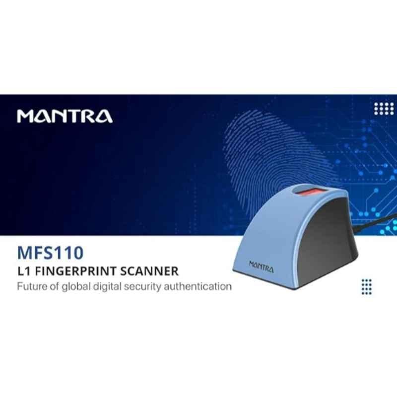 Mantra MFS110 L1 Biometric Single Fingerprint Scanner Aadhaar Authentication Device with Latest Updated RD Service for High Security & Fast Scanning