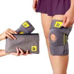 Betterhood Elastomer Grey 4-Strap Knee Brace with Stabilizers for Knee Pain, Size: Universal (Pack of 2)