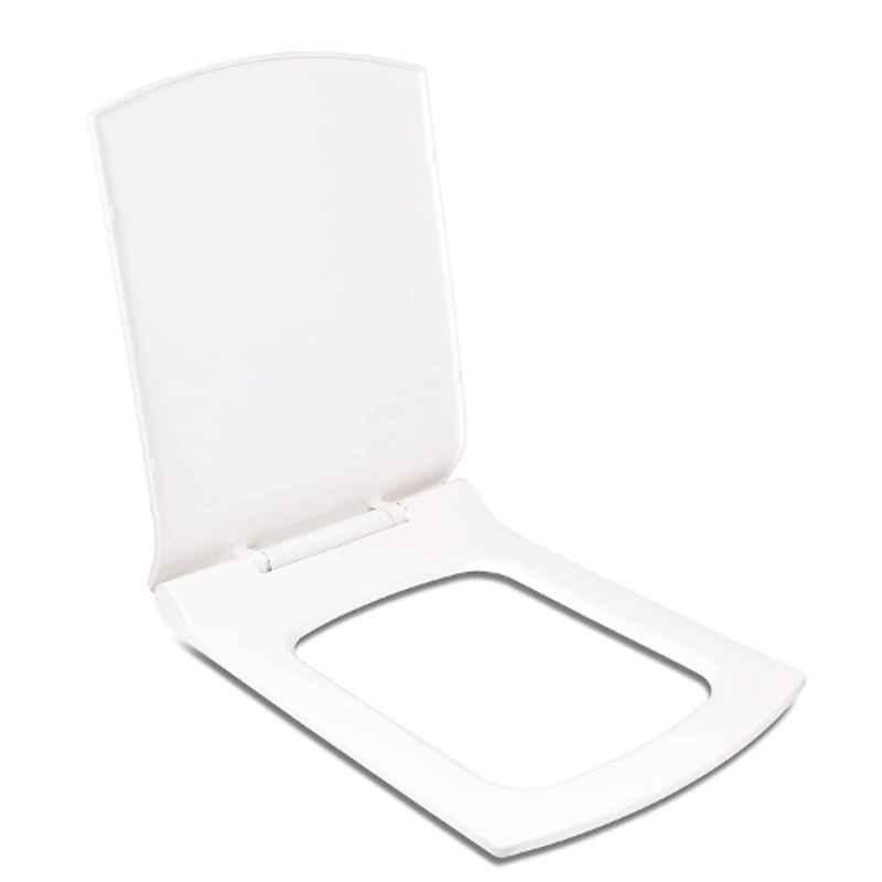 Elegant Casa A-9 44x35cm Polypropylene White Soft Closing Rectangular Toilet Seat Cover