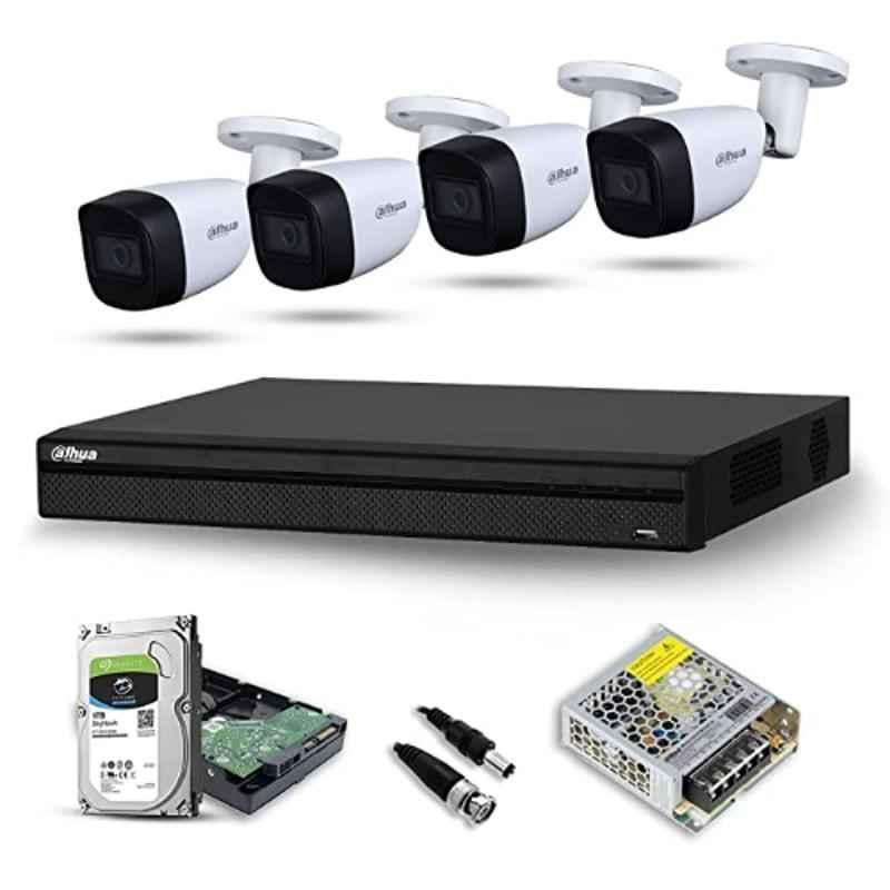 Dahua 4 Pcs 2MP Bullet CCTV Security Camera, 4 Channel DVR, Power Adaptor & 1TB Surveillance Hard Disc Kit