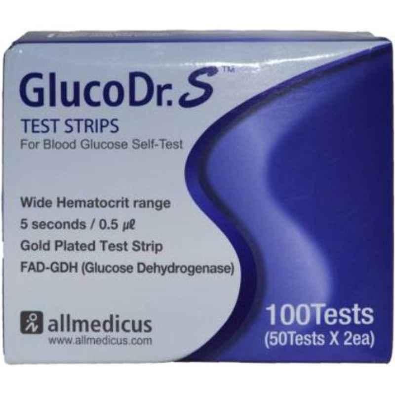 Gluco Dr.S 100 Pcs Glucometer Test Strips