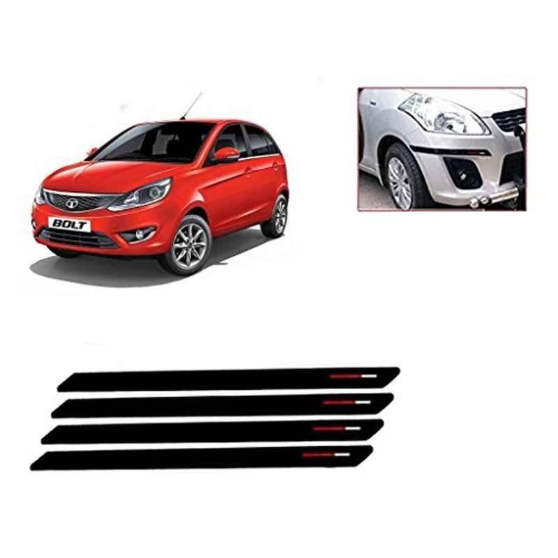 Kozdiko 4 Pcs Black & Red Bumper Protector Set for Tata Bolt
