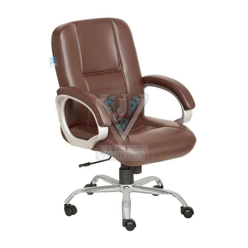 VJ Interior 19x18.5 inch Dark Brown Leather Low Back Executive Office Chair, VJ-1656