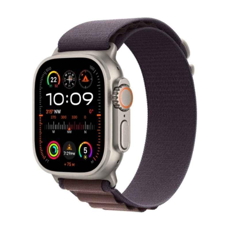 Apple Ultra 2 49mm Titanium Case GPS & Cellular Smart Watch with Medium Indigo Alpine Loop, MRET3AE/A