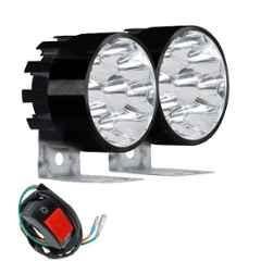 AllExtreme EX9FLS2 2 Pcs 9 LED 9W Black Body White Spot Beam Waterproof Round Fog Light Pod Set with Handlebar Switch