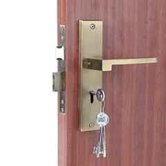 Handle Waala LB306 8 inch 60mm Stainless Steel Antique Brass Finish Mortise Door Lock Set with Brass Lock Body