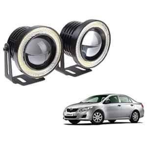 Kozdiko 2 Pcs 3.5 inch 15W High Power LED Projector COB Fog Light Set with White Angel Eye Ring for Toyota Corolla