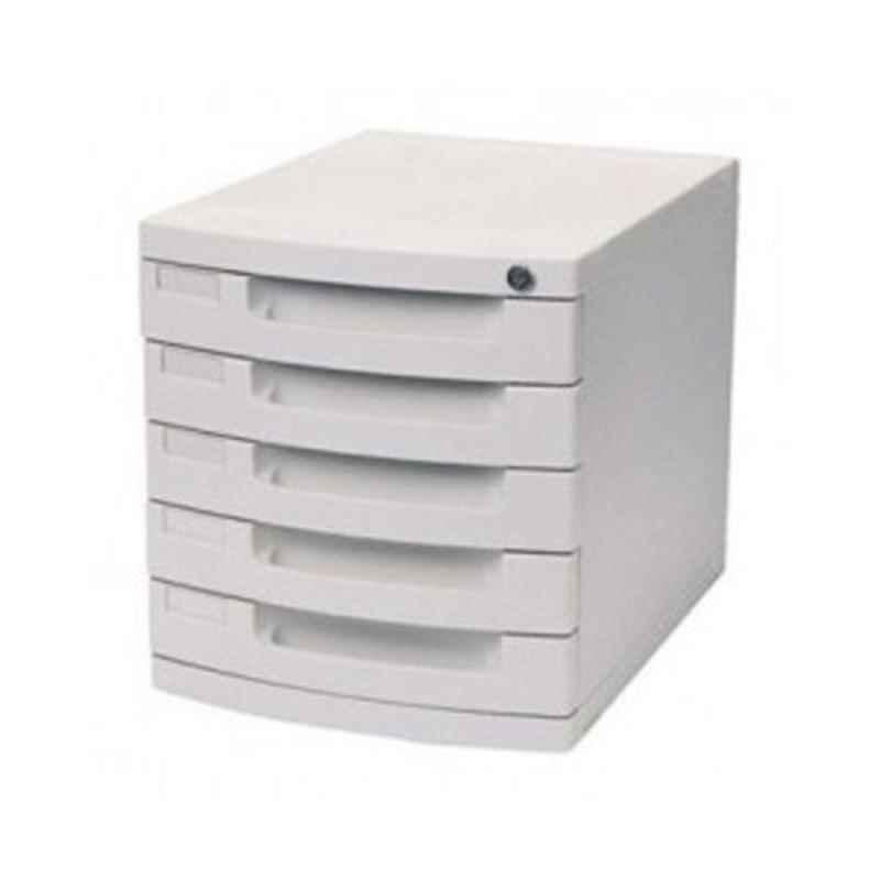 Deli 5 Drawer White Cabinet with Lock in Front