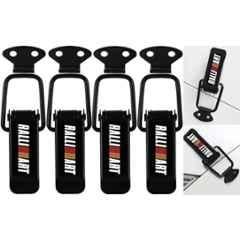 CARIZO 4 Pcs Ralli Art Metal Black Quick Release Car Bumper Hook Clip Set