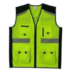 Evion ES-24258-GN/BK-L Polyester Green & Black Reflective Safety Jacket, Size: L