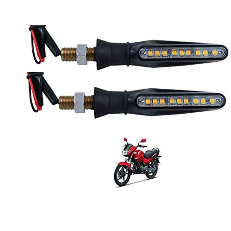 Kozdiko 4 Pcs Plastic Front & Rear Side Sleek Yellow Bike Indicator Set for Hero Glamour PGmfi