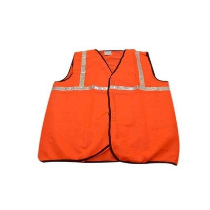 Nova Safe Orange Front Opening SL, Two Inch Tape, Cloths Safety Jackets (Pack of 5)