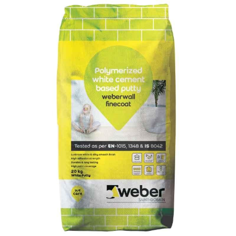 Weber Wall Finecoat 40kg Cement Based White Putty