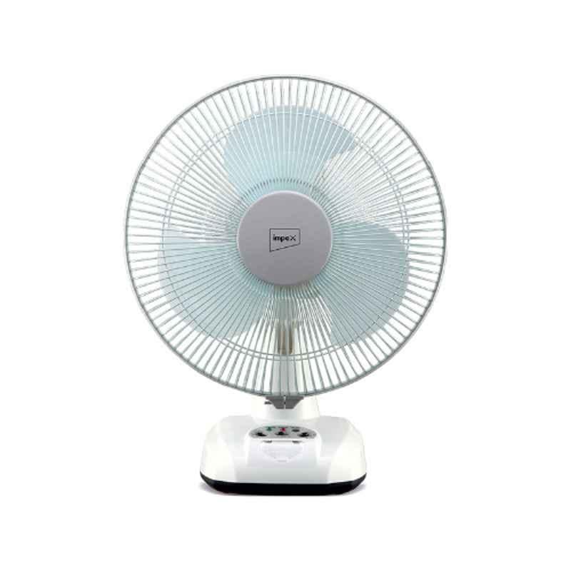 Impex 2800rpm 3-Speed White Oscillating Table Fan, Breeze D3