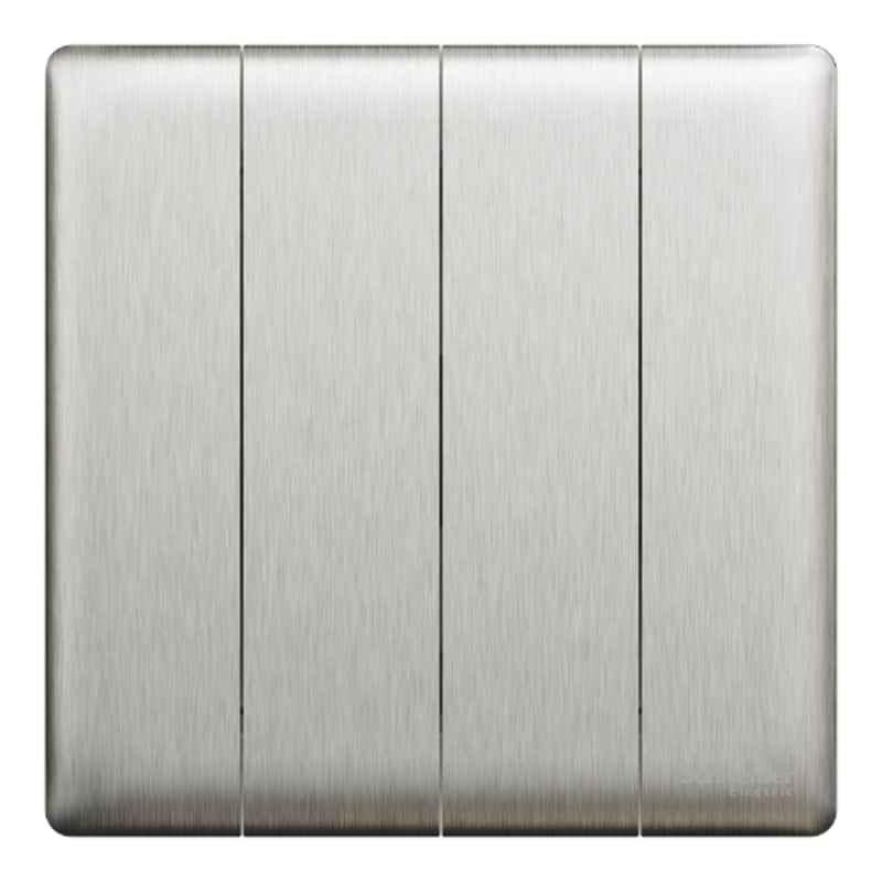 Schneider Electric Unica X 16A 250V 2 Way 4 Gangs Stainless Steel Switch, NUX34_2_SS