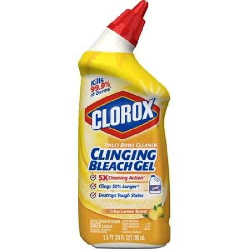 Clorox 709ml Crisp Lemon Scent Toilet Bowl Cleaner Clinging Bleach Gel