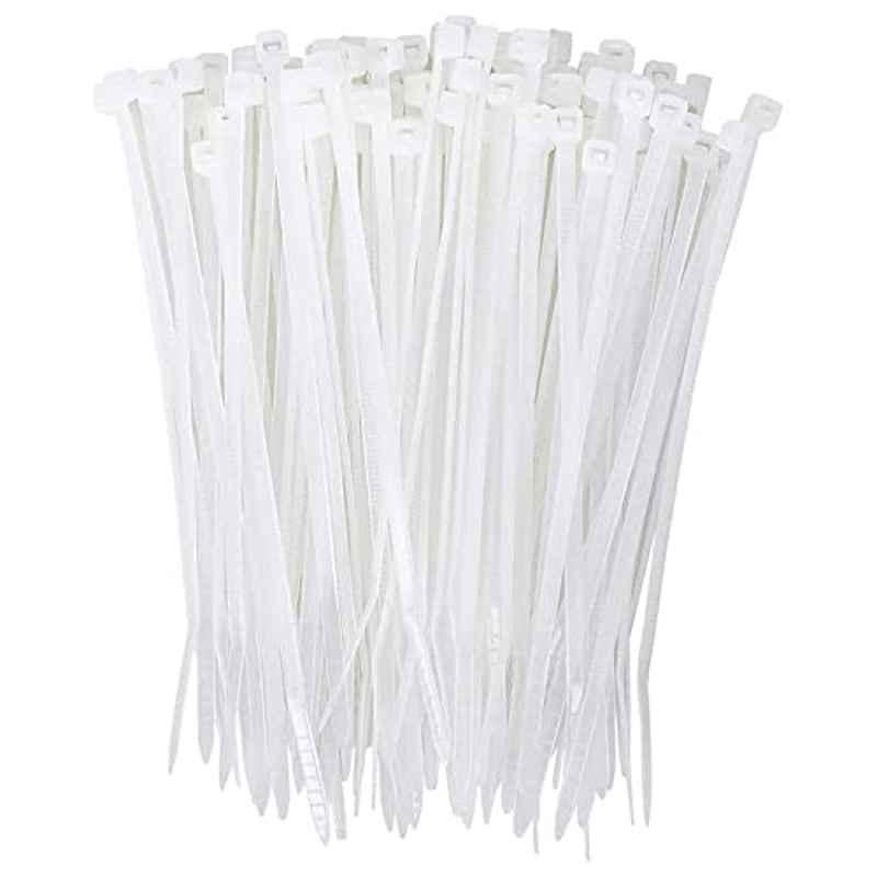 2.5x200mm Plastic White Cable Ties  (Pack of 100)